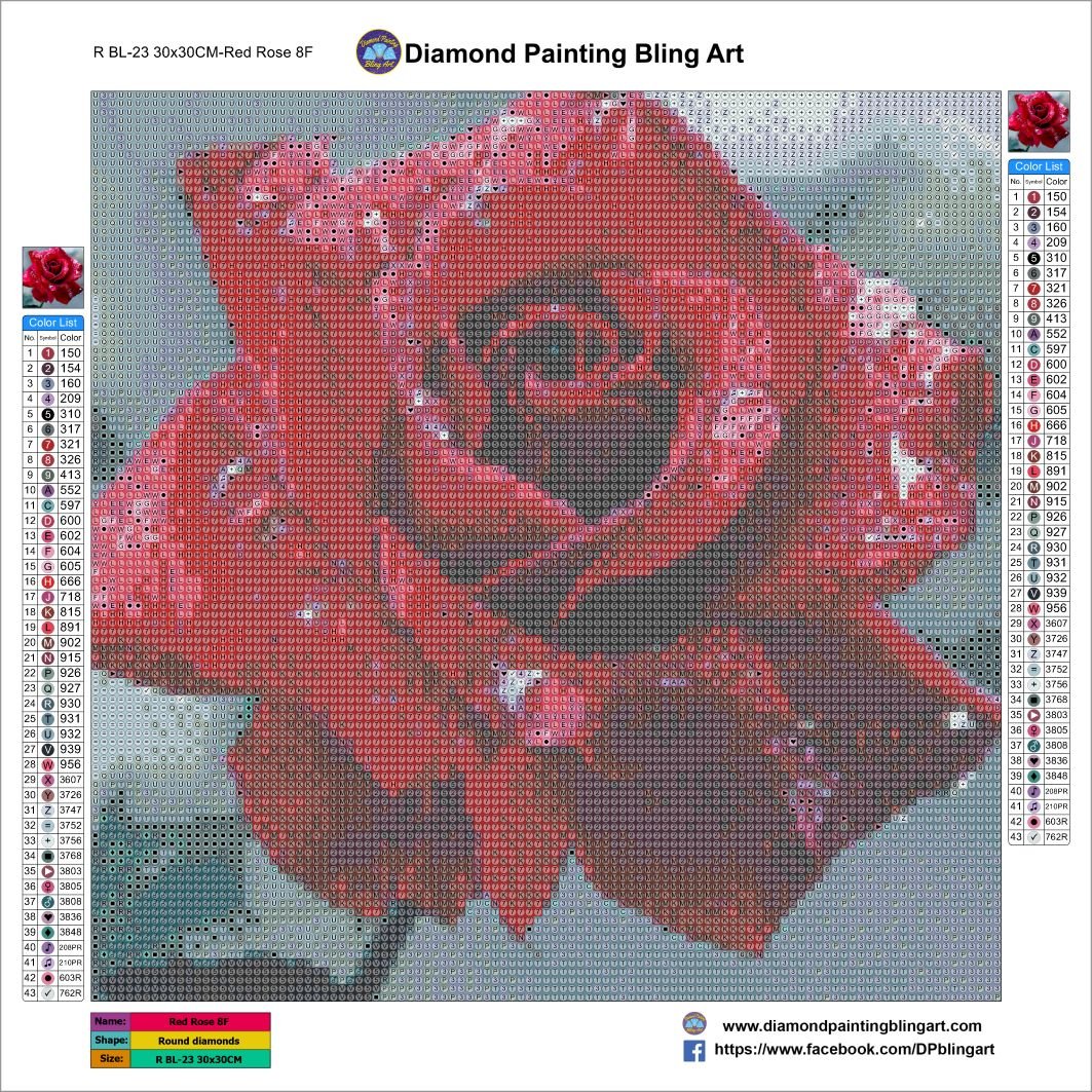 Red Rose - Diamond Painting Bling Art