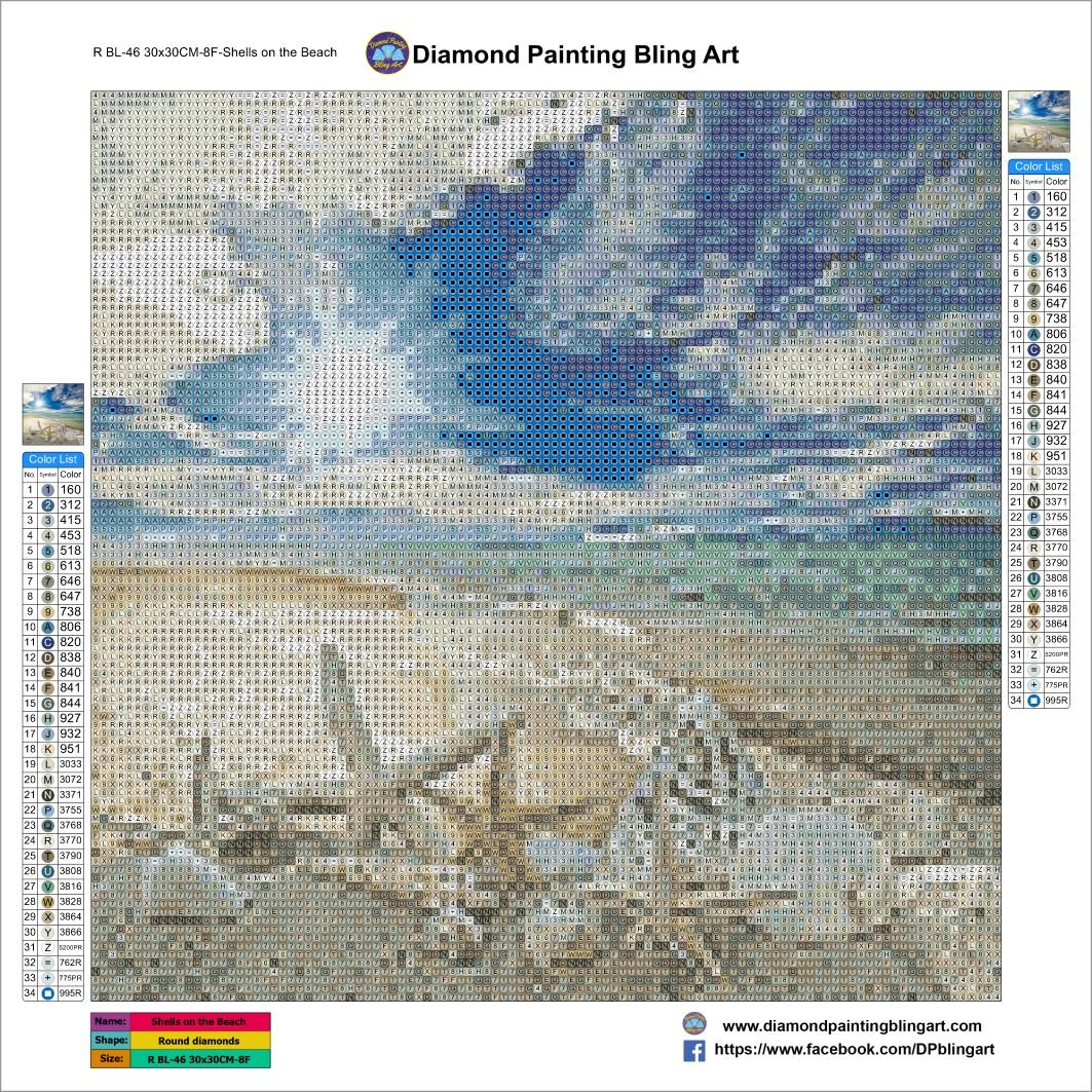 Shells on the Beach - Diamond Painting Bling Art