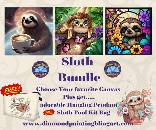 Silly Sloth Trio - Diamond Painting Bling Art