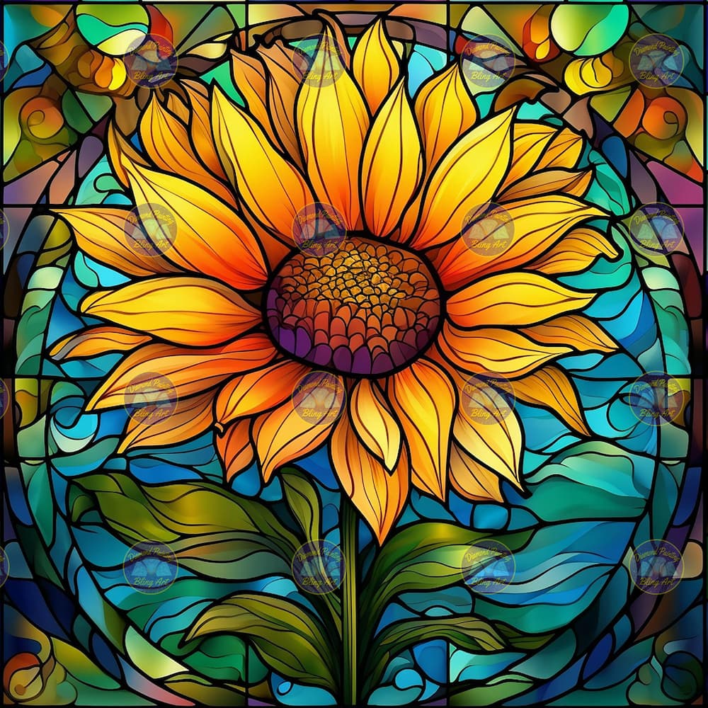 Sunflowers Stain Glass