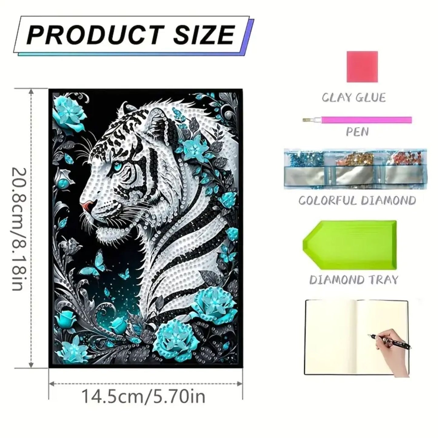 Notebook Tiger Teal Flowers