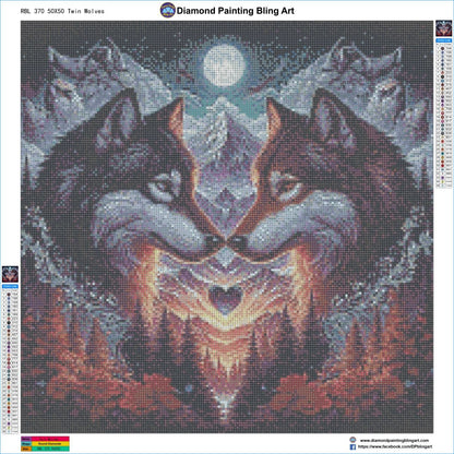 Twin Wolves by CaRessa Jayne Hinkle - Diamond Painting Bling Art