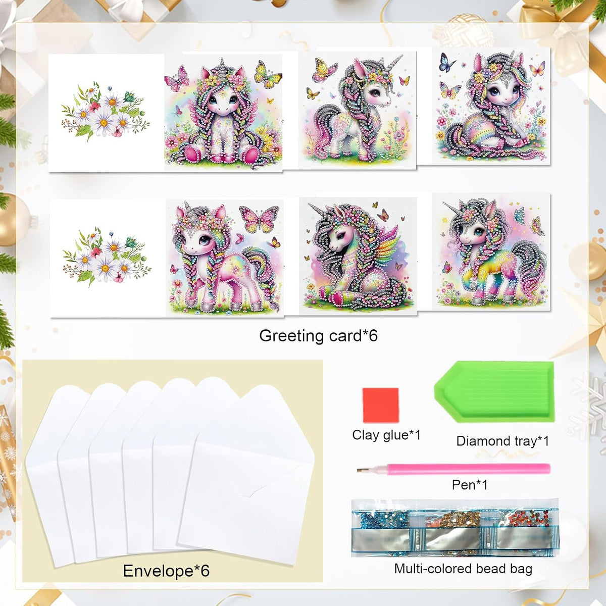 Magical Unicorn Dreams DIY Greeting Card Set (Set of 6)