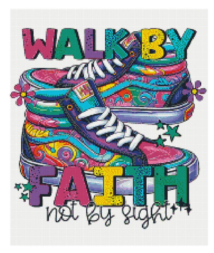 Walk By Faith 50x60cm (20"x24") - Diamond Painting Bling Art