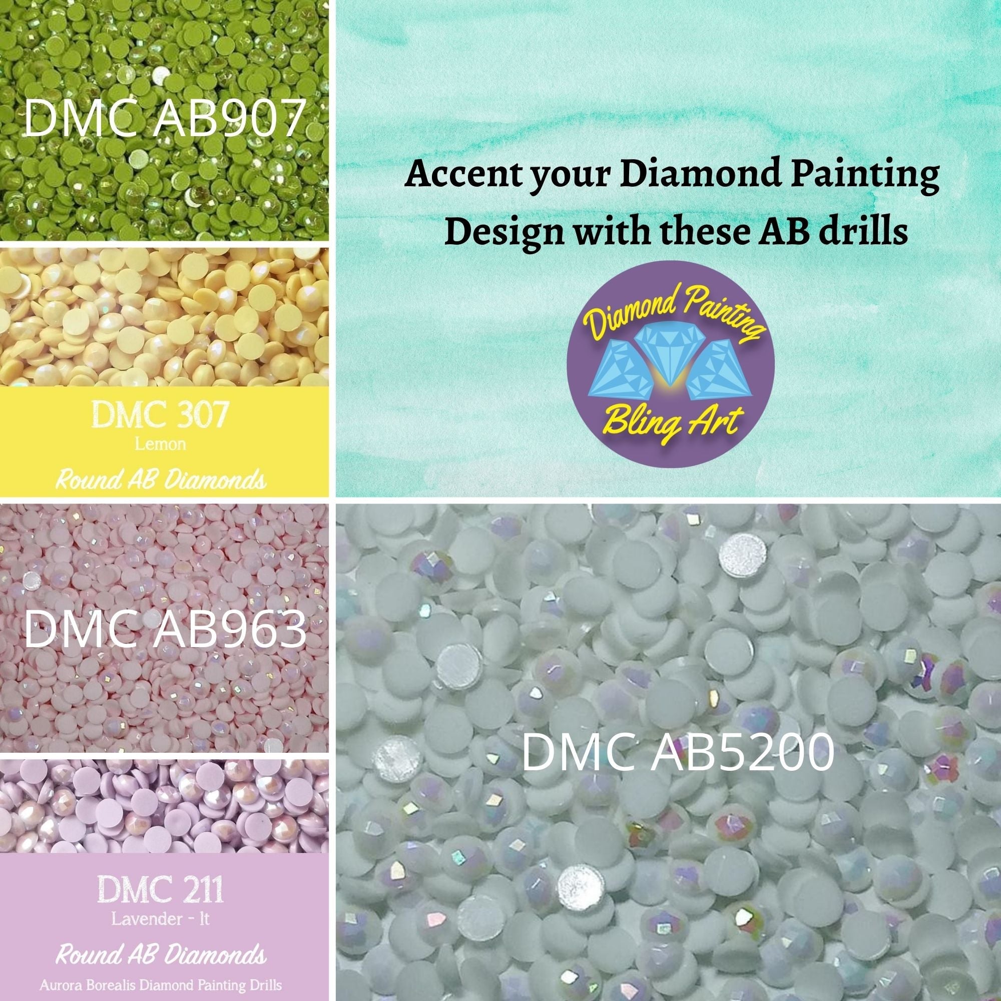 AB 1 Inch Rectangular DMC Diamond Painting Aurora Borealis Labels for Drill  Organization, Perfect Fit for Bella Art De Nicole Tray Stoppers 
