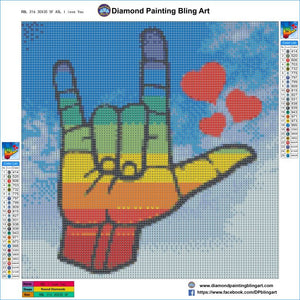 ASL I Love You - Diamond Painting Bling Art
