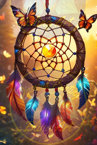 Autumn Butterfly Dreamcatcher - Diamond Painting Bling Art
