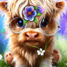 Charger l&#39;image dans la galerie, Baby Chibi Highland Cow - Diamond Painting Bling Art

