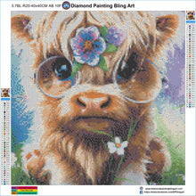 Charger l&#39;image dans la galerie, Baby Chibi Highland Cow - Diamond Painting Bling Art

