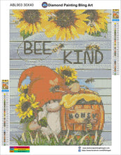 Cargar imagen en el visor de la galería, Bee Kind Honey Gnome - Diamond Painting Bling Art
