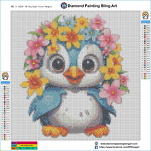 Load image into Gallery viewer, Big Eyed Floral Penguin - Diamond Painting Bling Art
