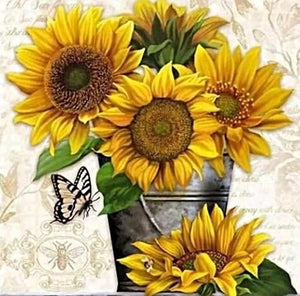 5D Diamond Painting Full Round - Sunflower - Diamond Painting Bling Art