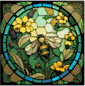 Bumble Bee Stain Glass - Diamond Painting Bling Art