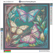 Load image into Gallery viewer, Butterflies Stain Glass - Diamond Painting Bling Art

