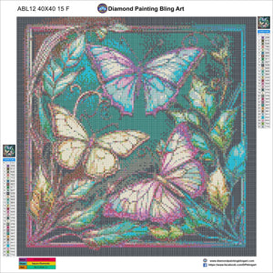 Butterflies Stain Glass - Diamond Painting Bling Art