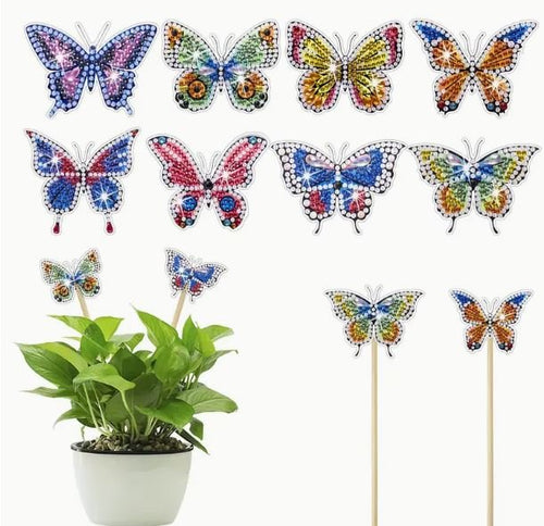 Butterfly Plant Picks - Diamond Painting Bling Art