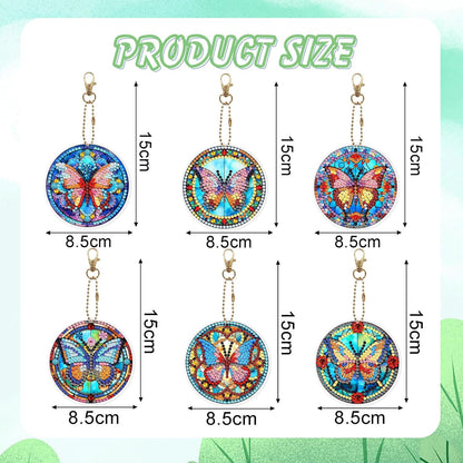 Butterfly Stain Glass Key Chains - Diamond Painting Bling Art
