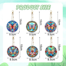 Load image into Gallery viewer, Butterfly Stain Glass Key Chains - Diamond Painting Bling Art
