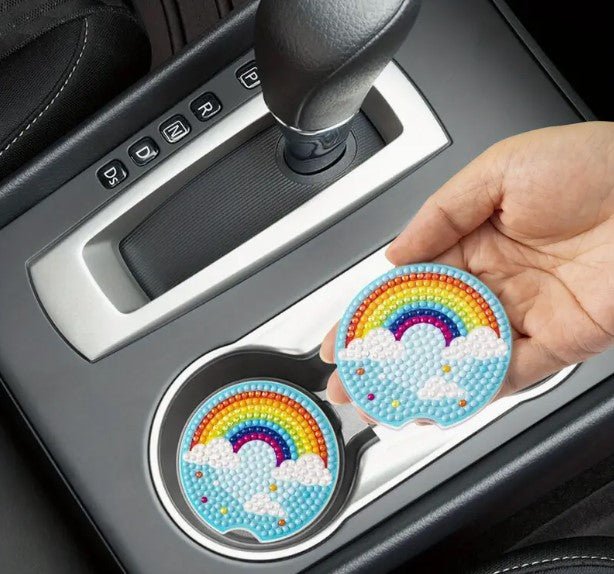 Car Coasters- Rainbow - Diamond Painting Bling Art