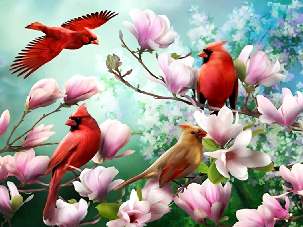 Cardinal Floral - Diamond Painting Bling Art