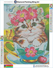 Cargar imagen en el visor de la galería, Cat in the Tea Cup - Diamond Painting Bling Art

