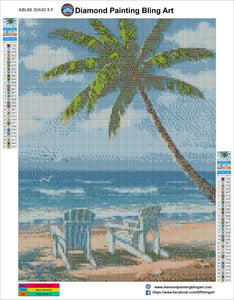 Chairs on the Beach - Diamond Painting Bling Art