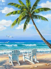 Load image into Gallery viewer, Chairs on the Beach - Diamond Painting Bling Art
