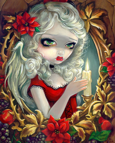 Christmas Candle Girl by Jasmine Becket-Griffith - Diamond Painting Bling Art