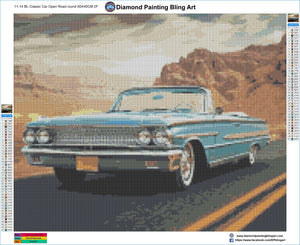 Classic Car Open Road - Diamond Painting Bling Art