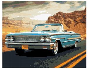 Classic Car Open Road - Diamond Painting Bling Art