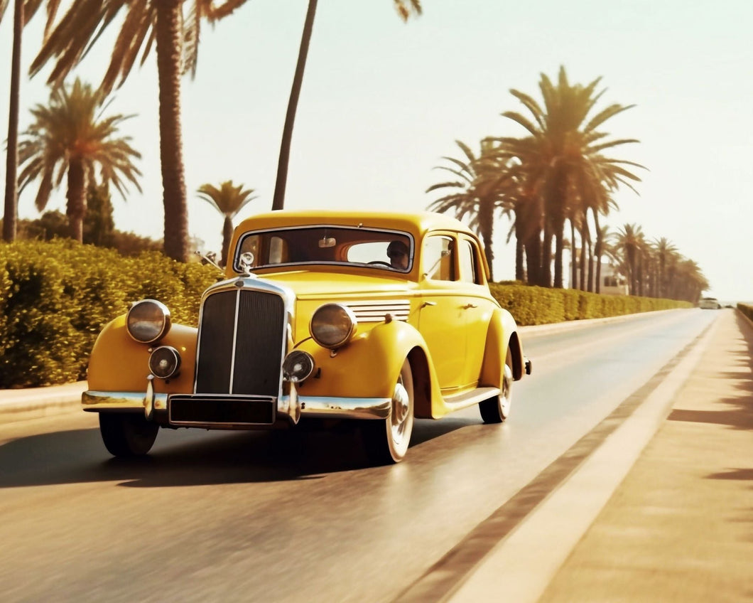 Classic Yellow Car - Diamond Painting Bling Art