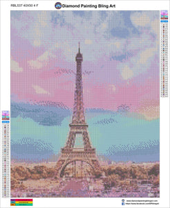 Cotton Candy Sky Eiffel Tower - Diamond Painting Bling Art