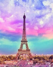 Load image into Gallery viewer, Cotton Candy Sky Eiffel Tower - Diamond Painting Bling Art
