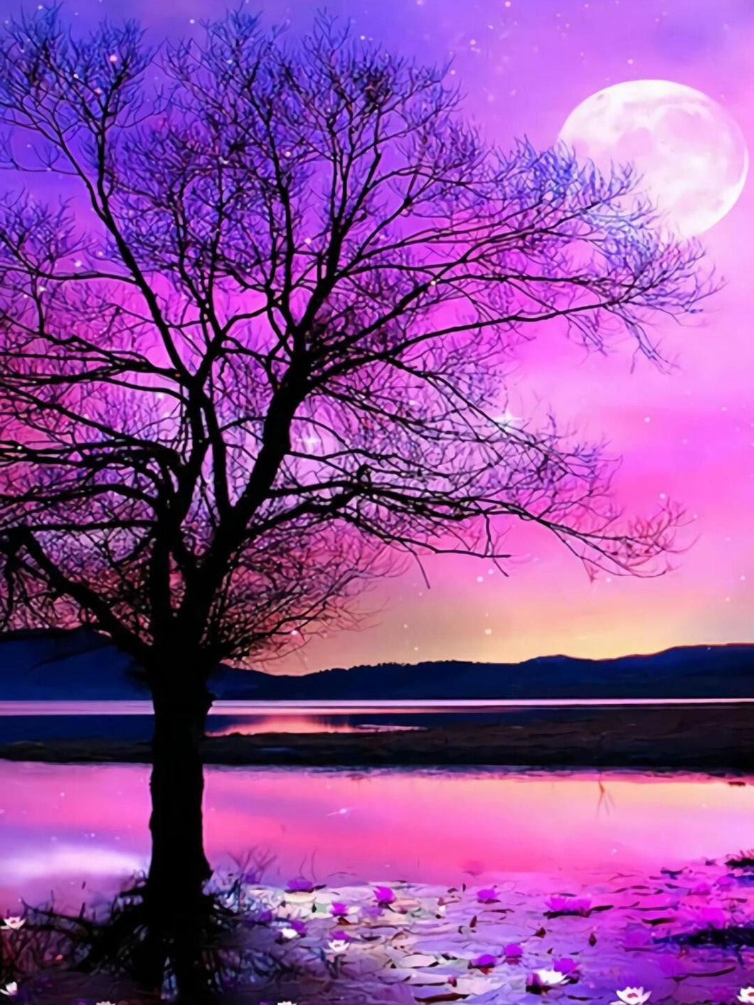 Crystal Moon Tree - Diamond Painting Bling Art