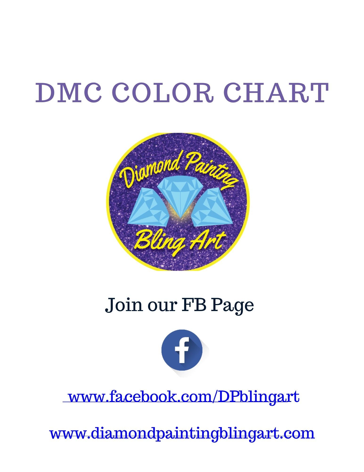 DMC Color Chart  Diamond Painting Bling Art