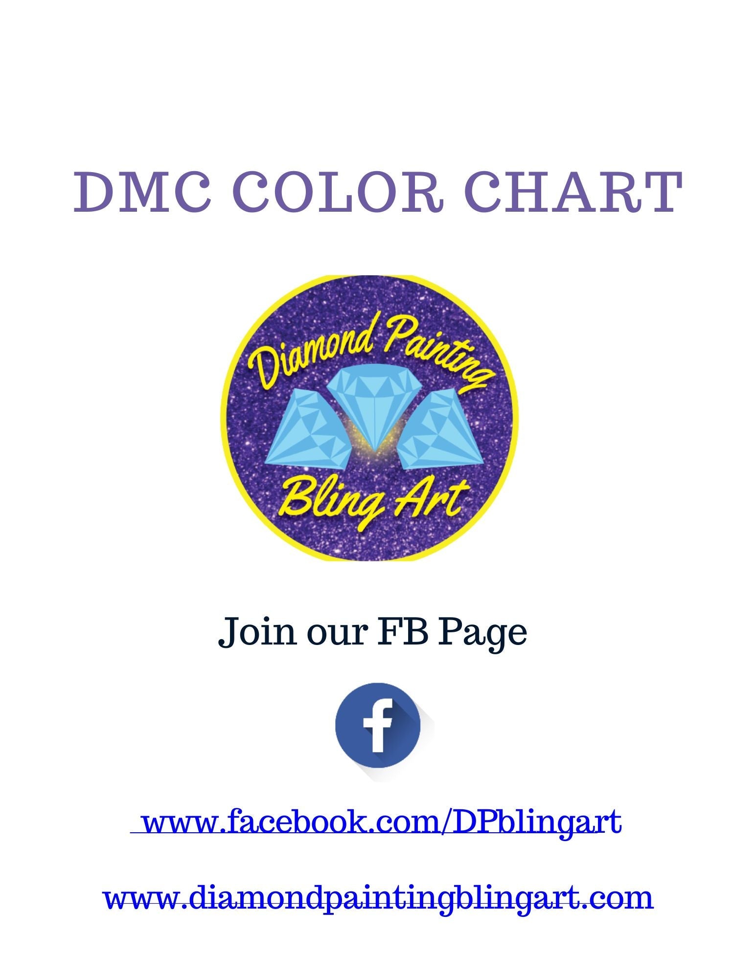 DMC Color Chart Diamond Painting Bling Art