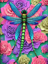 Load image into Gallery viewer, Dragonfly Roses Crystal - Diamond Painting Bling Art
