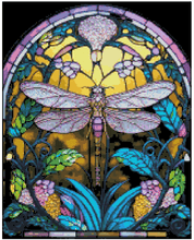 Load image into Gallery viewer, Dragonfly Stain Glass - Diamond Painting Bling Art
