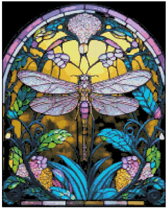 Dragonfly Stain Glass - Diamond Painting Bling Art