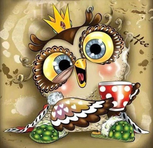 Drinking Owl - Diamond Painting Bling Art