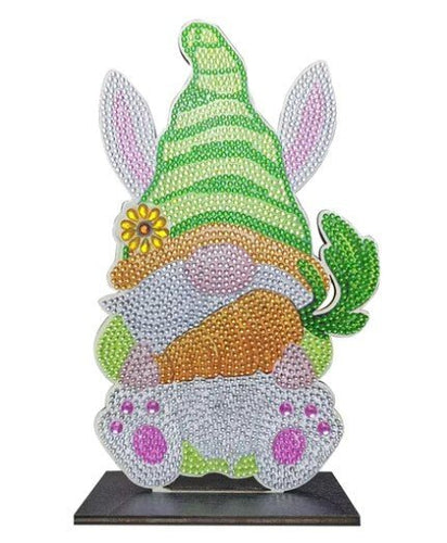 Easter Bunny Gnome Wooden stand - Diamond Painting Bling Art