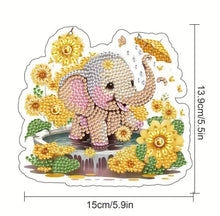 Load image into Gallery viewer, Elephant with Sunflowers Hanging Pendant - Diamond Painting Bling Art
