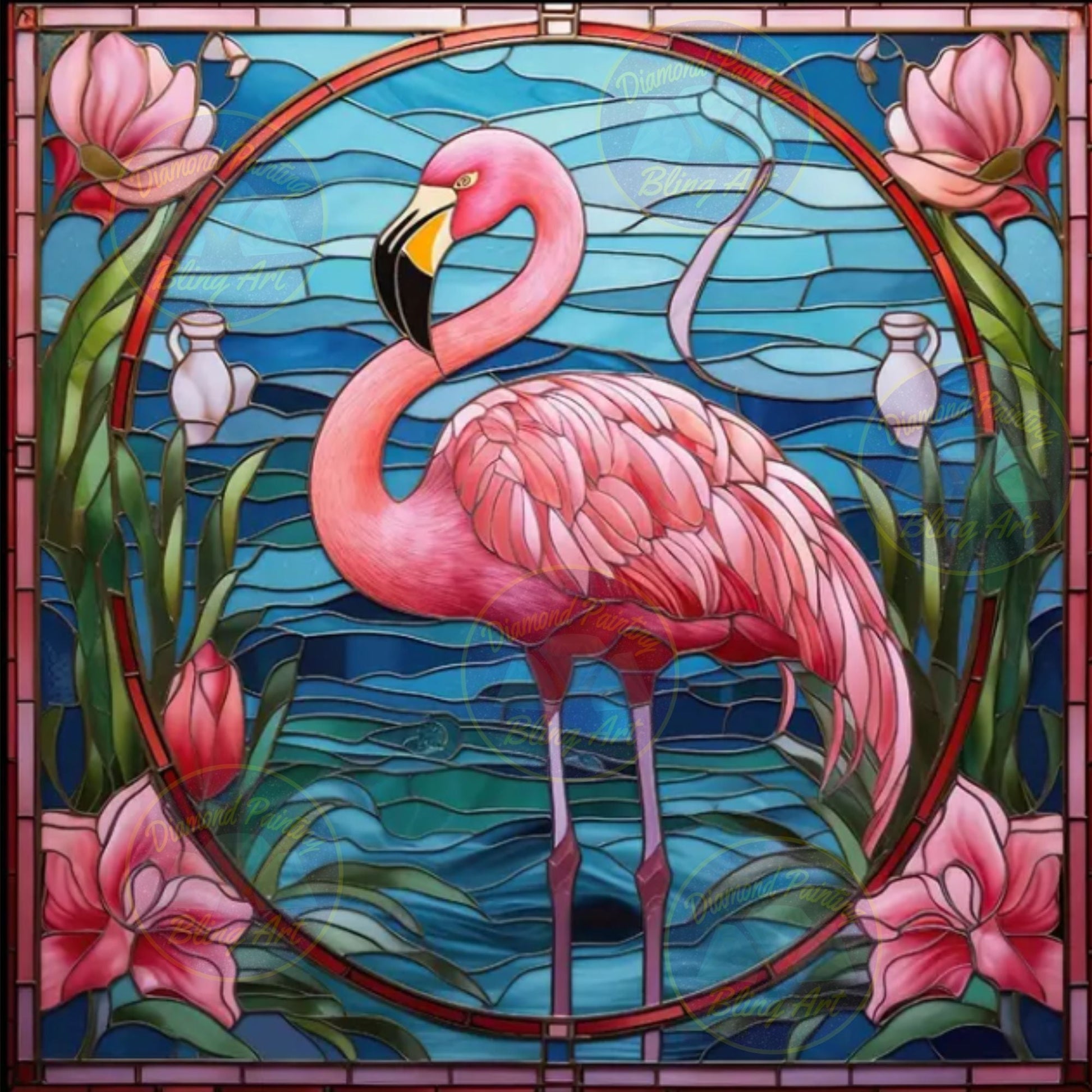 Flamingo Stain Glass - Diamond Painting Bling Art