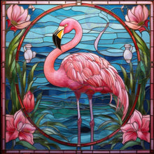 Load image into Gallery viewer, Flamingo Stain Glass - Diamond Painting Bling Art
