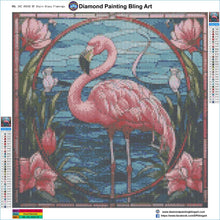 Load image into Gallery viewer, Flamingo Stain Glass - Diamond Painting Bling Art
