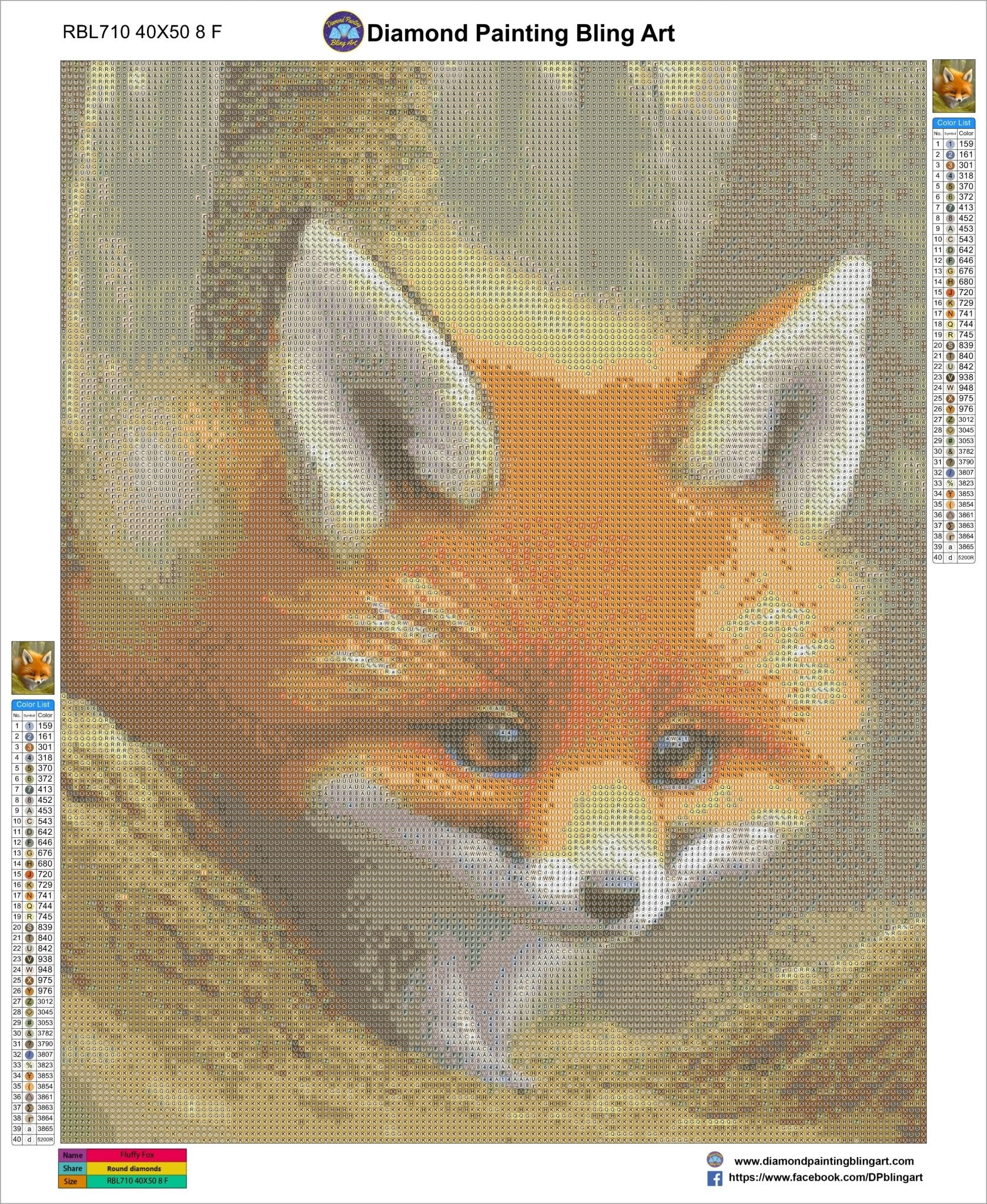 Fluffy Fox  Diamond Painting Bling Art