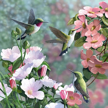 Cargar imagen en el visor de la galería, Fluttering Hummingbirds - Diamond Painting Bling Art

