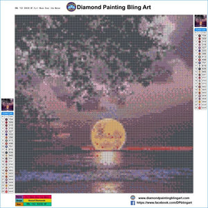 Full Moon Over the Water - Diamond Painting Bling Art