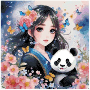 Girl & Her Panda - Diamond Painting Bling Art