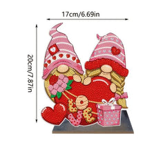 Load image into Gallery viewer, Gnome Valentine Wooden stand - Diamond Painting Bling Art
